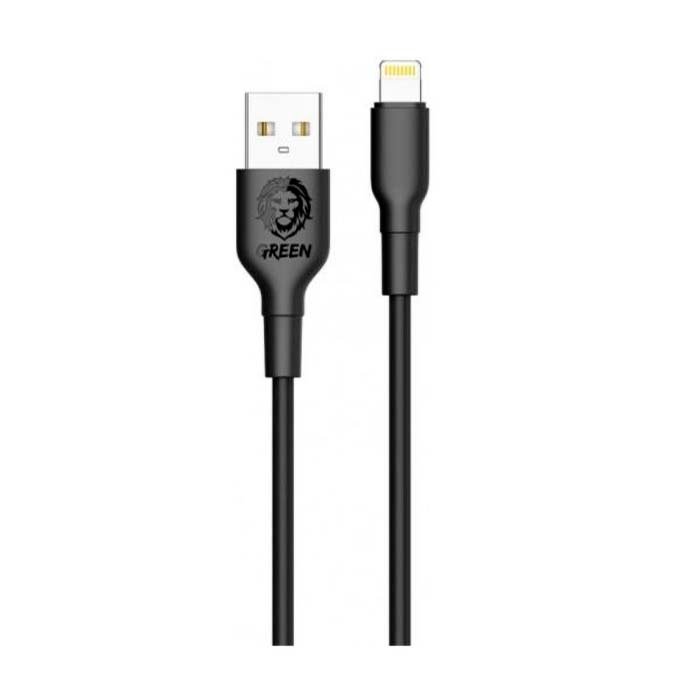 Cable Green PVC Lightning 1.2m 2A Black
