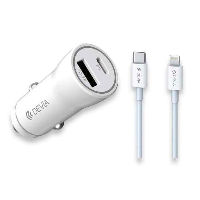 Car Charger Devia Smart Set 36W PD with Type-C Lightning Cable