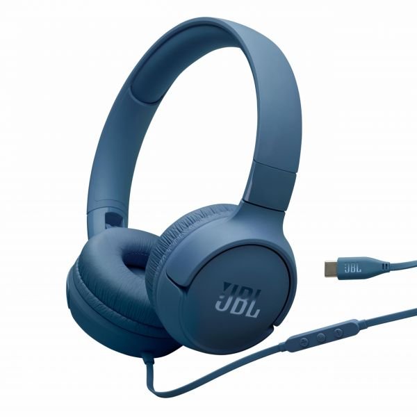 JBL Tune 520C Wired Headphones(Blue)