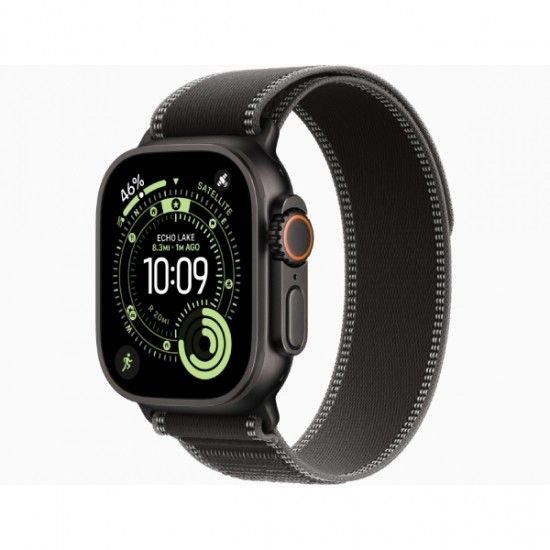 Apple Watch Ultra 3 49mm Black Titanium Case with Black/Charcoal Trail Loop