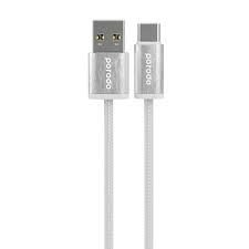 Porodo Woven 3A USB-A to Type-C Cable 1.2M(White)